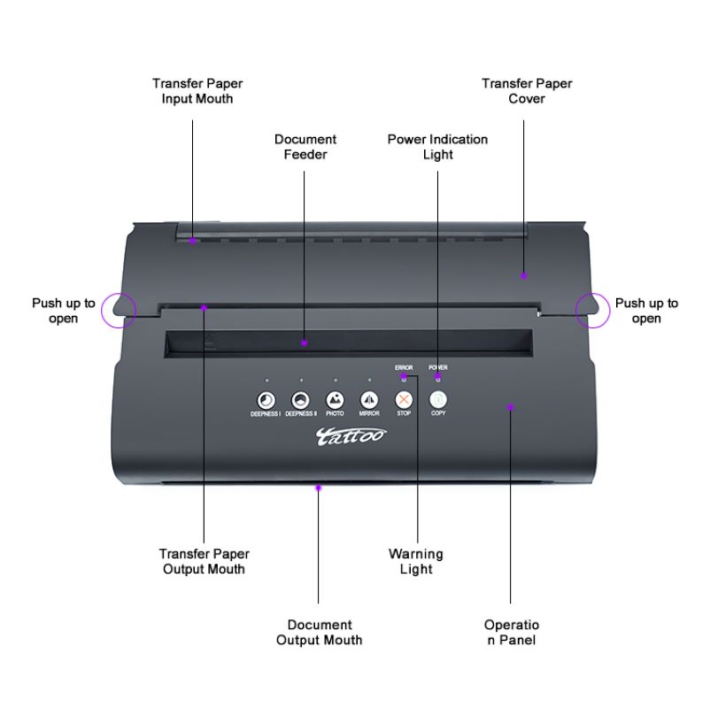 Carbon Sheet Paper Drawing Thermal Printer Tattoo Stencil Copier Transfer  Machine MT200 Professional